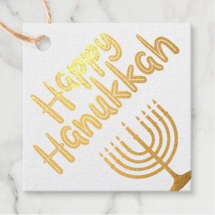 Happy Hanukkah Menorah Favour Tags