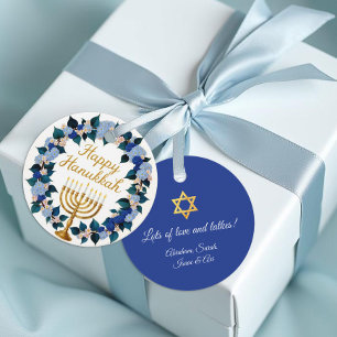 Happy Hanukkah Menorah Gift Tag 
