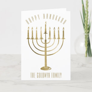 Happy Hanukkah Menorah Holiday Card