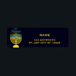 Happy Hanukkah Menorah Label Return Address Label<br><div class="desc">Happy Hanukkah Menorah Label</div>
