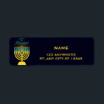 Happy Hanukkah Menorah Label Return Address Label<br><div class="desc">Happy Hanukkah Menorah Label</div>