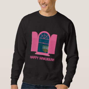 Happy Hanukkah Menorah Latke Love And Lights Jewis Sweatshirt
