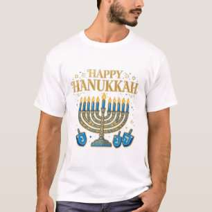 Happy Hanukkah Menorah Lights Art T-Shirt