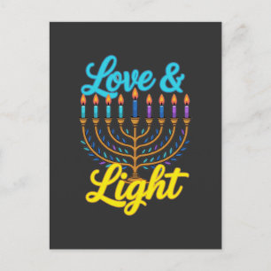 Happy Hanukkah Menorah Lights Celebration Postcard