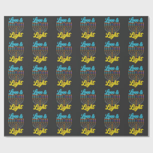 Happy Hanukkah Menorah Lights Celebration Wrapping Paper