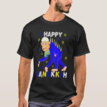 Happy Hanukkah Menorah Monkey Wearing Jewish Hat T-Shirt<br><div class="desc">Happy Hanukkah Menorah Monkey Wearing Jewish Hat.</div>