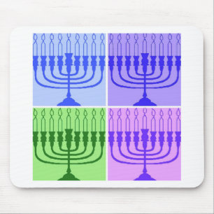 Happy Hanukkah Menorah Mouse Pad