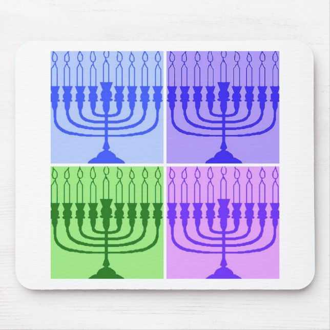 Happy Hanukkah Menorah Mouse Pad (Front)