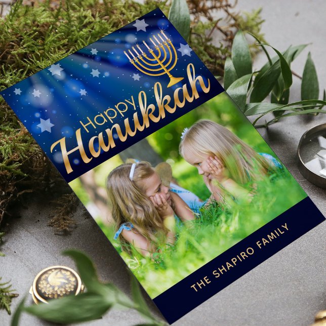 Happy Hanukkah Menorah Personalised Photo (Creator Uploaded)