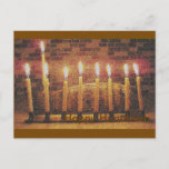 Happy Hanukkah Menorah Post Card<br><div class="desc">Can't visit them this Hanukkah? Send them this lovely Hanukkah Post Card.</div>