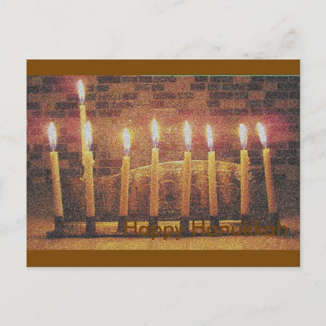 Happy Hanukkah Menorah Post Card (Front)