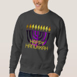 Happy Hanukkah Menorah Purple Sweatshirt<br><div class="desc">Happy Hanukkah Menorah Purple</div>