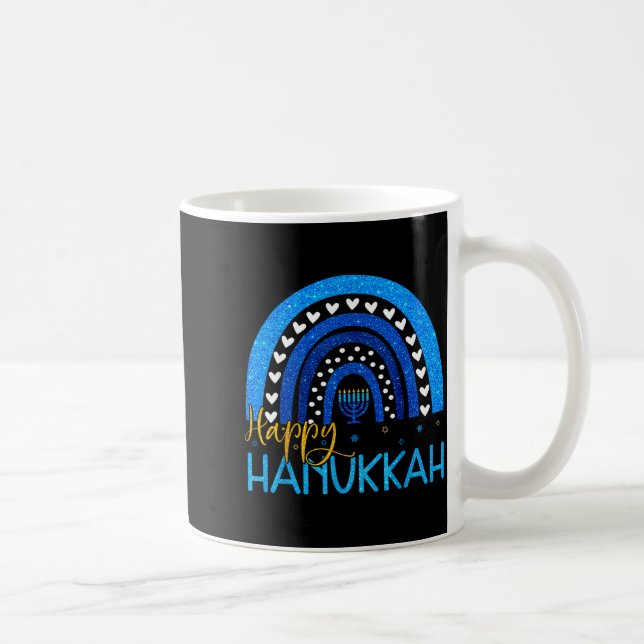Happy Hanukkah Menorah Rainbow Jewish Gift Women K Coffee Mug (Right)