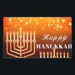 Happy Hanukkah Menorah  Square Sticker<br><div class="desc">.Celebrate eight days and eight nights of the Festival of Lights with Hanukkah cards and gifts. The festival of lights is here. Light the menorah, play with the dreidel and feast on latkes and sufganiyots. Celebrate the spirit of Hanukkah with friends, family and loved ones by wishing them Happy Hanukkah....</div>