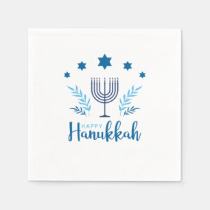 Happy Hanukkah Menorah Stars Napkin