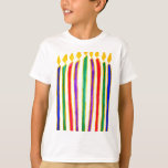 Happy Hanukkah Menorah T-Shirt<br><div class="desc">(multiple products selected) Our Hanukkah Menorah line includes not just cards but t-shirts for all ages and other cute gifts,  starting at a very low price; see this whole line and our entire Judaica line at: www.zazzle.com/inthepresent* or in AU at: www.zazzle.cim.au/inthepresent</div>