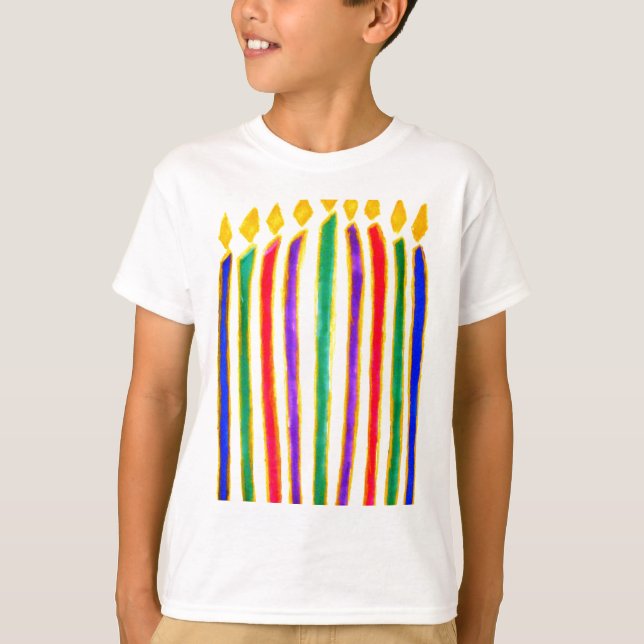 Happy Hanukkah Menorah T-Shirt (Front)