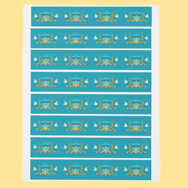 Happy Hanukkah Menorah   Wraparound Address Label (Creator Uploaded)
