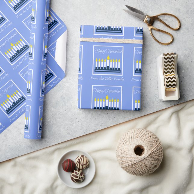 Happy Hanukkah Menorah Wrapping Paper (Crafts)
