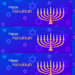 Happy Hanukkah Menorah Wrapping Paper<br><div class="desc">.Celebrate eight days and eight nights of the Festival of Lights with Hanukkah cards and gifts. The festival of lights is here. Light the menorah, play with the dreidel and feast on latkes and sufganiyots. Celebrate the spirit of Hanukkah with friends, family and loved ones by wishing them Happy Hanukkah....</div>