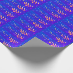 Happy Hanukkah Menorah Wrapping Paper