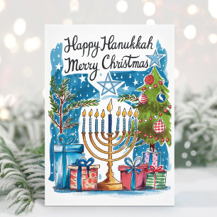 Happy Hanukkah Merry Christmas Card