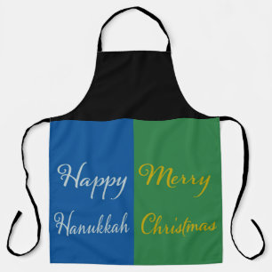 Happy Hanukkah Merry Christmas Dual Holiday Apron