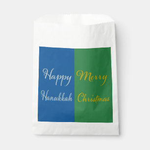 Happy Hanukkah Merry Christmas Dual Holiday Design Favour Bag