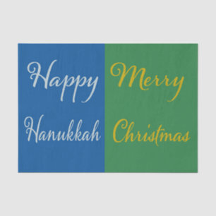 Happy Hanukkah Merry Christmas Dual Holiday Tissue Paper
