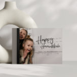 Happy Hanukkah Minimalist Family Names Photo Holiday Card<br><div class="desc">This modern Hanukkah card features a full-bleed photo design with minimal typography overlay,  creating a sleek and stylish holiday greeting. Perfect for showcasing your favourite photo,  the simple text adds a contemporary touch to your Hanukkah wishes.</div>