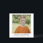 Happy Hanukkah Minimalist Typewriter Photo Square Holiday Card<br><div class="desc">Happy Hanukkah | Minimalist Typewriter Text Photo Holiday Card</div>