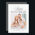 Happy Hanukkah Modern Custom Family Photo Holiday<br><div class="desc">Design is composed of classic cursive and serif typography. Add your name,  greeting,  and year</div>