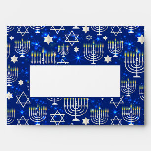 Happy Hanukkah Modern Star Of David Menorah Envelope
