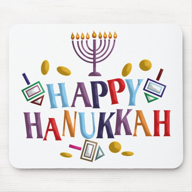 Happy Hanukkah Mouse Pad (Front)