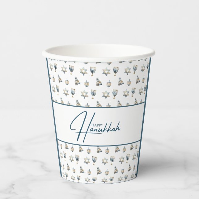 Happy Hanukkah Paper Cups (Front)