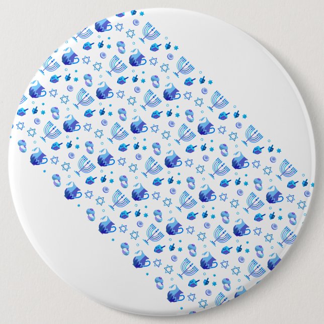 Happy Hanukkah Party Beautiful Blue Decoration 6 Cm Round Badge (Front)