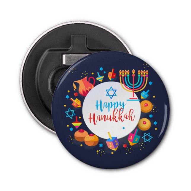 Happy Hanukkah Party Beautiful Decoration Bottle Opener (Front)