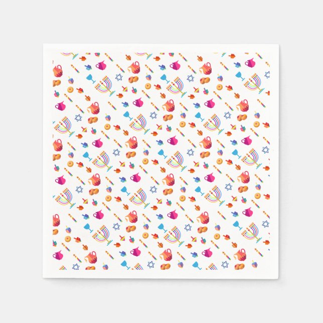 Happy Hanukkah Party Beautiful Decoration Napkin (Front)