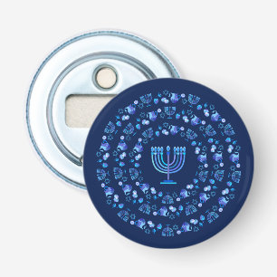 Happy Hanukkah Party Beautiful Mandala Decoration Bottle Opener