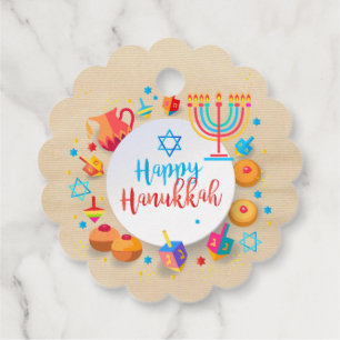 Happy Hanukkah Party Beautiful Vintage Decoration Favour Tags