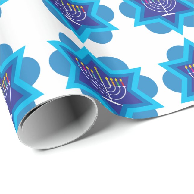 Happy Hanukkah pattern  small 4a white Wrapping Pa Paper (Roll Corner)