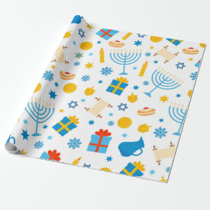 Happy Hanukkah Patterned Wrapping Paper