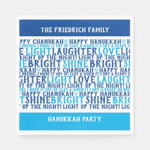 HAPPY HANUKKAH Personalised Holiday Wishes Napkin