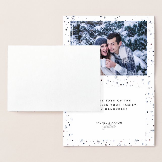 HAPPY Hanukkah + Photo Colour-Matching Snow + Star Foil Card (Display)