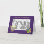 Happy Hanukkah Photo Frame Greeting Card<br><div class="desc">A colourful customisable Hanukkah Greeting Card. Add your photo Customise your own text by replacing Happy Hanukkah with your own words. A beautiful card to greet your friends and family during the Holidays More colour frames available!</div>