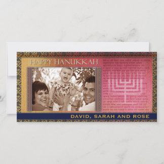 HAPPY HANUKKAH  Photo Greeting Card template