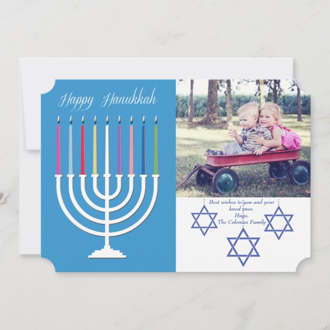 Happy Hanukkah Photo Holiday Card (Front)