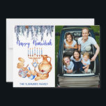 Happy Hanukkah Photo Template Menorah Pine Drop<br><div class="desc">This design may be personalised in the area provided by changing the photo and/or text. Or it can be customised by clicking Personalise this Template and then choosing the click to customise further option and delete or change the colour of the background, add text, change the text colour or style,...</div>