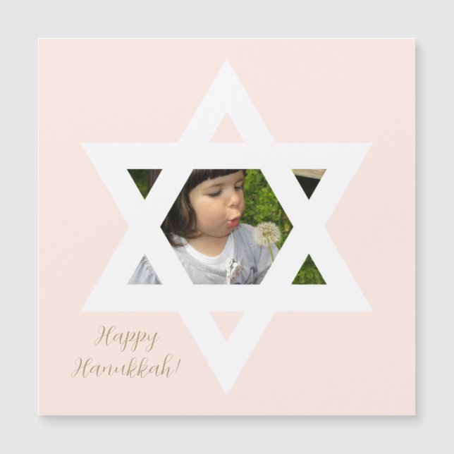 Happy Hanukkah Pink Cute One Photo  (Front)