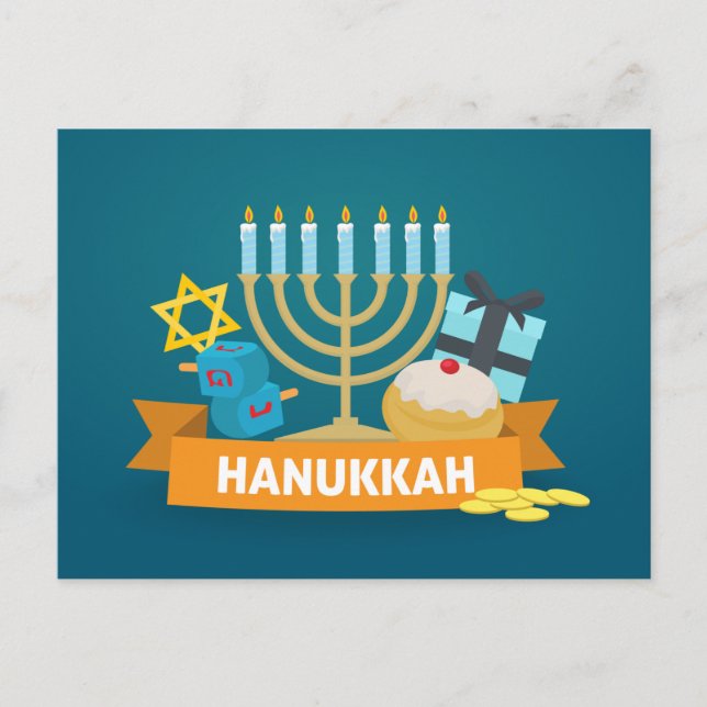 Happy Hanukkah Postcard (Front)